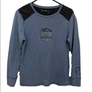 Eddie Bauer Large Long Sleeved Blue T-shirt